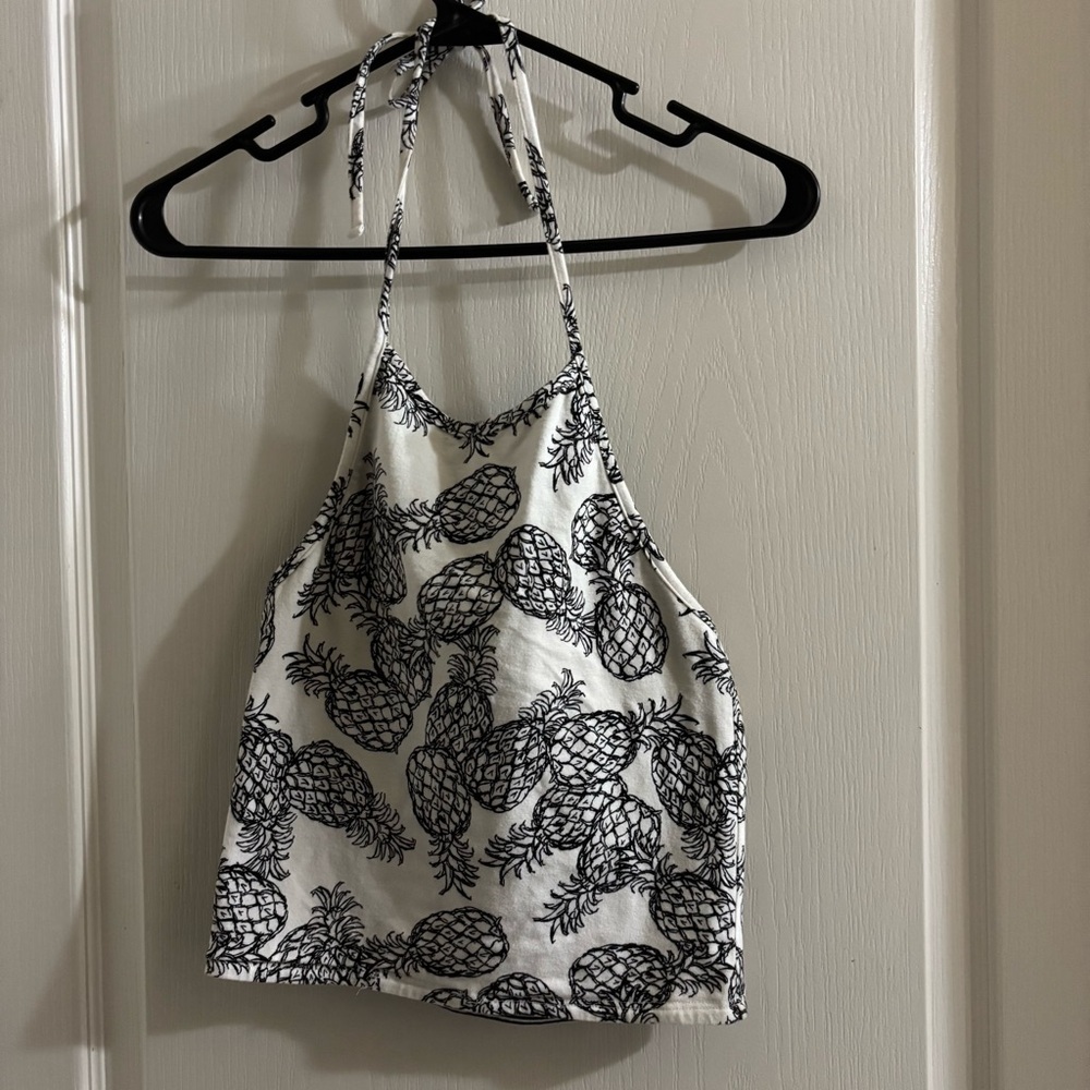 Me to We Pineapple Pattern Camisole - Black & White